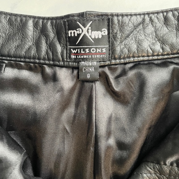 Wilsons Maxima Genuine Black Leather High Waist Pants in Women’s Size 8 Vintage - Picture 5 of 8